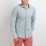 Solid Long-Sleeve Button Down Shirt // Seafoam Green (S)