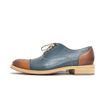 Plain Cap Toe Oxford // Cognac + Blue (US: 7)