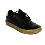 Classic Lace-Up Sneaker // Black + Gold (Euro: 38)