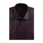 Gradient Palms Jacquard Short Sleeve Shirt // Brown + Black (M)