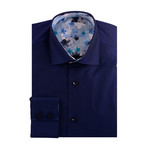 Solid Twill Long Sleeve Shirt // Navy Blue (XL)