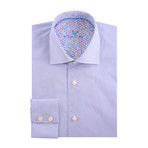 Bullseye Poplin Print Long Sleeve Shirt // White + Blue (3XL)
