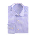 Diamond Print Oxford Long Sleeve Shirt // Blue (L)