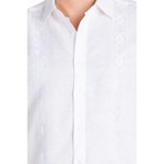 Casual Embroidered Long Sleeve Shirt // White (L)