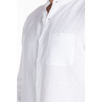 Mandarin Collar Long Sleeve Shirt // White (L)