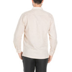 Casual Embroidered Long Sleeve Shirt // Sand (M)