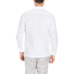 Casual Embroidered Long Sleeve Shirt // White (M)