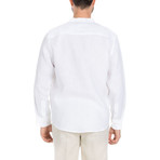 Mandarin Collar Long Sleeve Shirt // White (M)