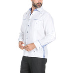 Guayabera Long Sleeve Shirt // Navy (L)
