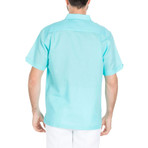 Resort Embroidered Short Sleeve Shirt // Aqua (XL)