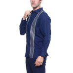 Resort Embroidered Long Sleeve Shirt // Navy (L)