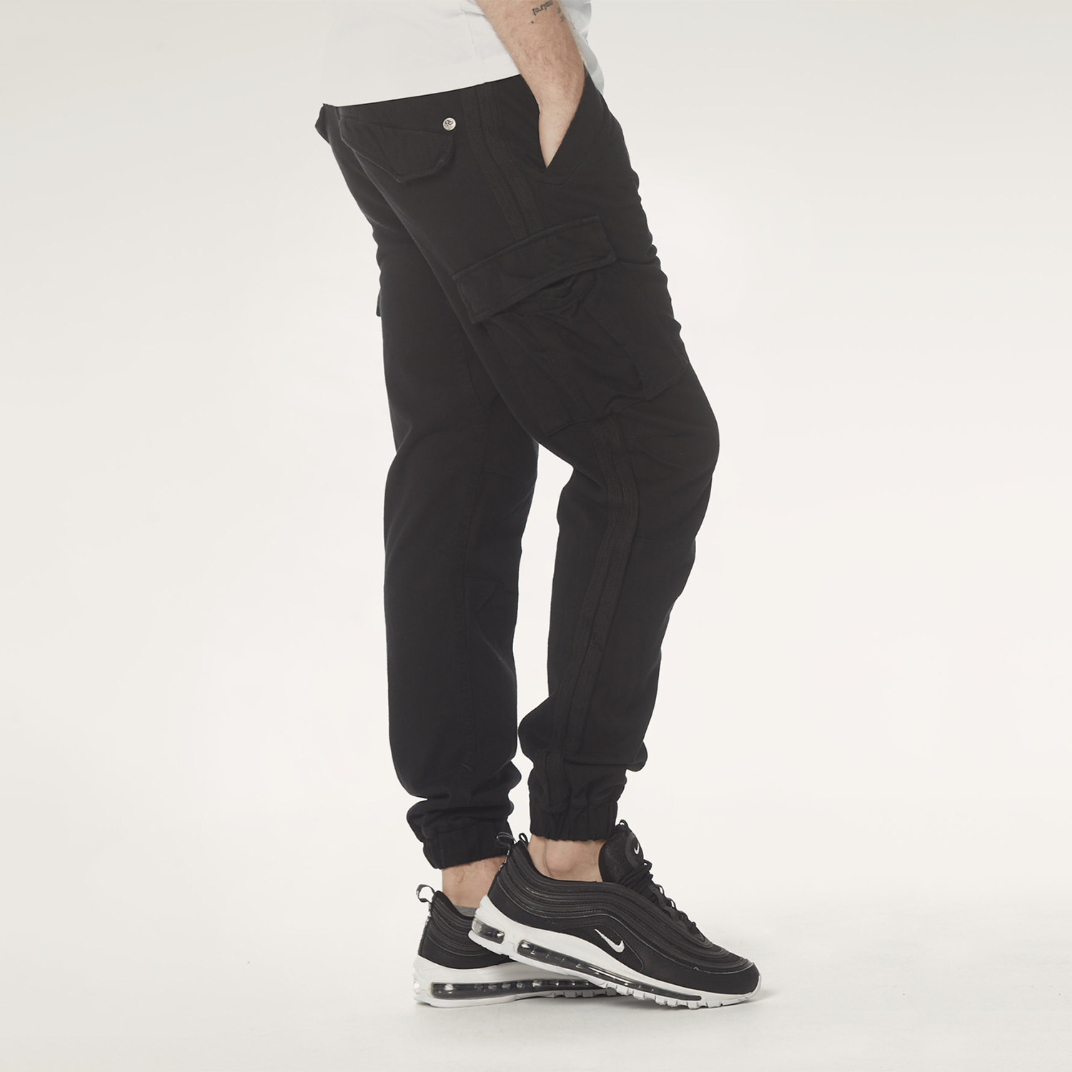 Mike Elastic Waist Medium Rise Arch Slim Jogging Pant // Black (S ...