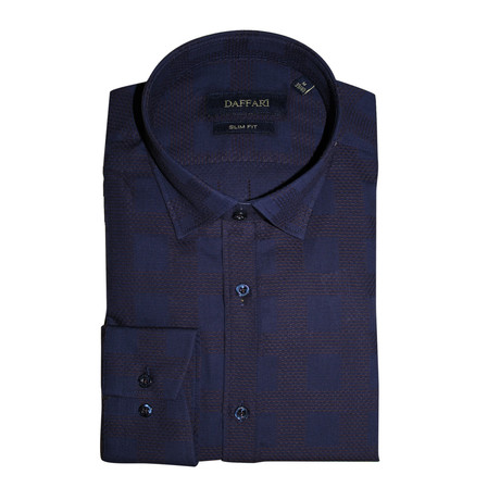 Elisha Shirt // Navy Blue + Brown (S)