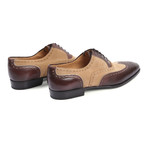 Two Tone Lace-Up Leather Dress Shoe // Beige + Brown (Euro: 41)