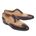 Two Tone Lace-Up Leather Dress Shoe // Beige + Brown (Euro: 41.5)