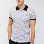 Leaf Print Polo Shirt // Black (2XL)