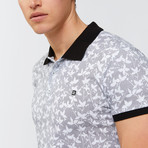 Leaf Print Polo Shirt // Black (2XL)