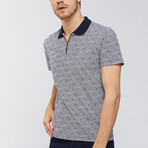 Optical Print Polo Shirt // White (L)