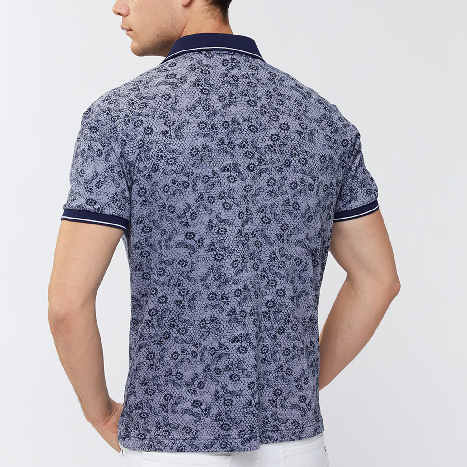 Honeycomb Polo Shirt // Navy Blue (M) - Avva - Touch of Modern