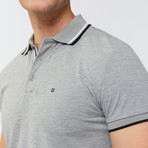 Solid Polo Shirt + Collar Trim // Gray (XS)