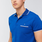 Solid Polo Shirt + Pocket Detail // Sax (XS)