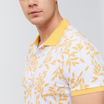 Leaf Print Polo Shirt // Yellow (XS)