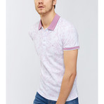 Leaf Print Polo Shirt // Pink (2XL)