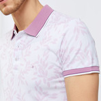 Leaf Print Polo Shirt // Pink (2XL)