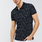 Paisley Polo Shirt // Navy Blue (L)