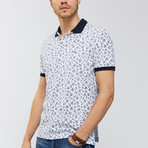 Floral Print Polo Shirt // White (XS)