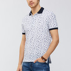 Floral Print Polo Shirt // White (XS)