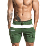 Melangue Shorts // Green (XS)