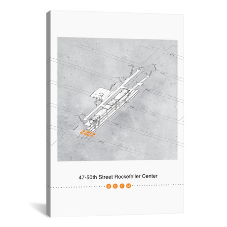 47th-50th Street Rockefeller Center Station by Project Subway NYC (18"W x 26"H x 0.75"D)