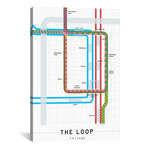 Chicago Loop Map by Project Subway NYC (18"W x 26"H x 0.75"D)