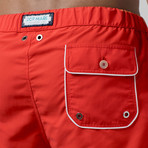 Croisette Swim Short // Neon Red (X-Small)