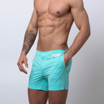 Larvotto Swim Short // Aqua Amalfitana (X-Small)