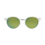 Club Round White Sunglasses // White + Green