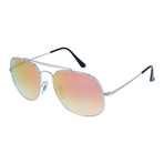 Men's Large General Sunglasses // Silver + Copper Gradient Flash