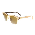 Unisex Clubmaster Wood Sunglasses // Wood + Gold