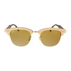 Unisex Clubmaster Wood Sunglasses // Wood + Gold