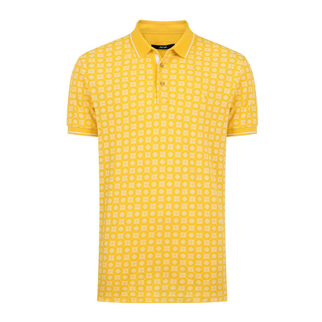 Bandana Print Polo Shirt // Yellow (XS)