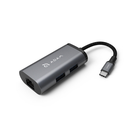 CASA Hub eC301 // 3-Port USB-C to Lan Hub (Silver)