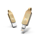 Iklips DUO+ // Apple Lightning iOS Flash Drive // 32GB (Glowing Amber)