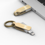 Iklips DUO+ // Apple Lightning iOS Flash Drive // 32GB (Glowing Amber)