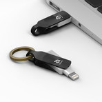 Iklips DUO+ // Apple Lightning iOS Flash Drive // 32GB (Glowing Amber)
