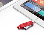 Iklips DUO+ // Apple Lightning iOS Flash Drive // 128GB (Glowing Amber)