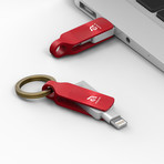 Iklips DUO+ // Apple Lightning iOS Flash Drive // 128GB (Glowing Amber)