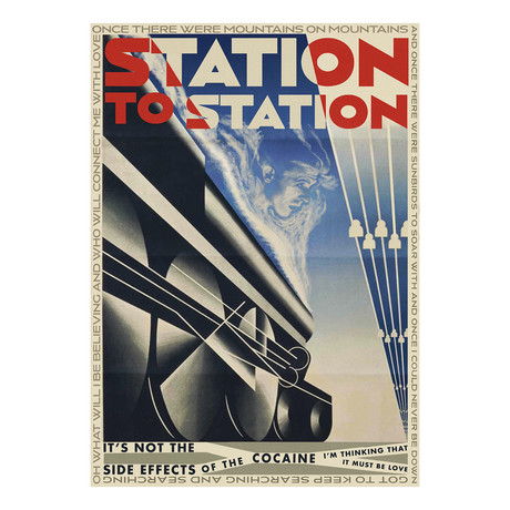 David Bowie "Station To Station" 1930s European Rail Poster Mashup (8.5"W x 11"H x 0.1"D)