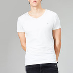 Solid V-Neck T-Shirt // Off-White (XL)