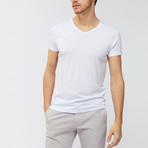 Solid V-Neck T-Shirt // White (M)